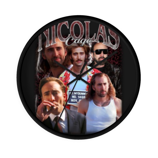 Discover Nicolas Cage Vintage Unisex Wall Clocks, Vintage Nicolas Cage Wall Clocks