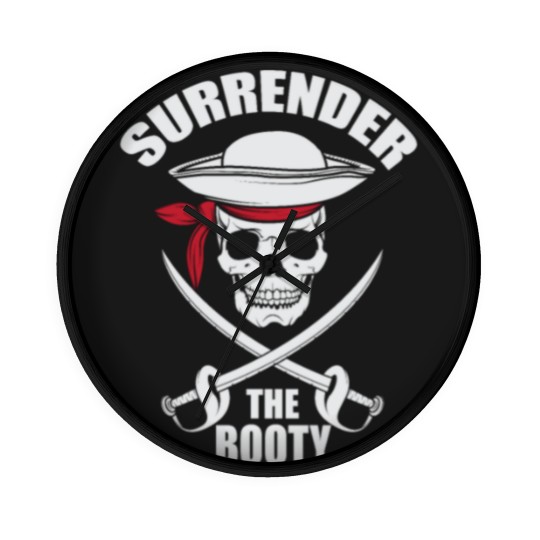 Discover Surrender to Booty Funny Pirate Saber Gift Wall Clocks