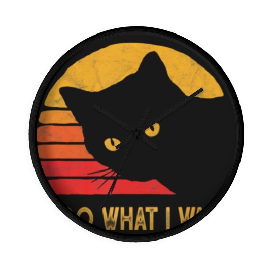 Discover Retro I do what I want with my cat funny gift Wall Clocks