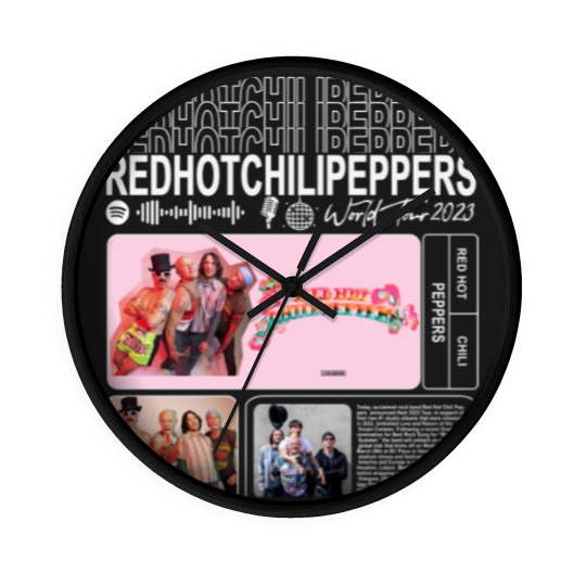 Discover Red Hot Chili Peppers Music Wall Clocks, World Tour 2023 Wall Clocks, Red Hot Chili Peppers Vintage Retro Gift