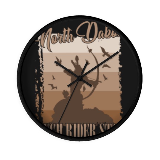Discover North Dakota usa state gift Wall Clocks