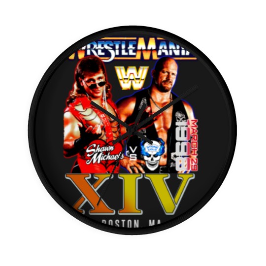 Discover New Wrestling Entertainment WrestleMania XIV 1998 Stone Cold Shawn Michaels Vintage Wall Clocks