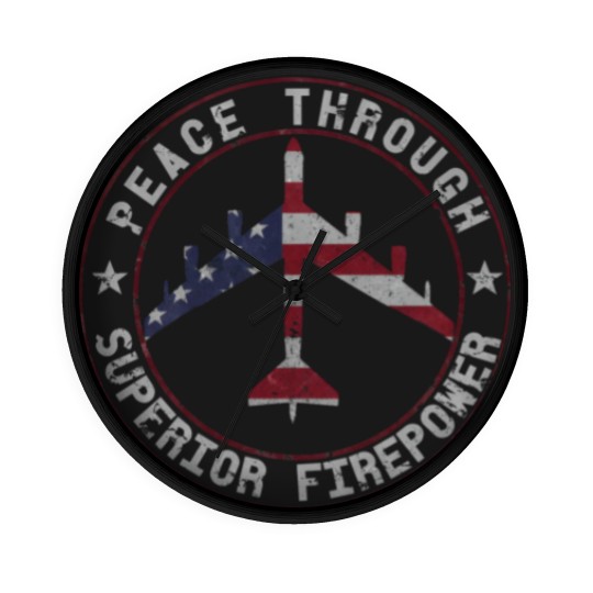 Discover Peace Through Superior Firepower B-52 Stratofortress Design | Classic Wall Clocks