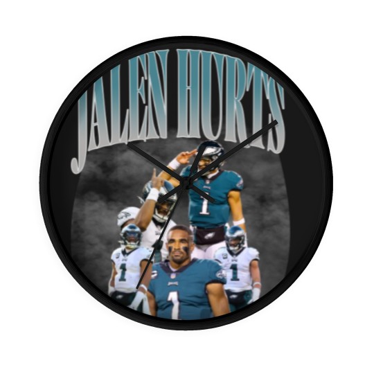 Discover 90s Vintage Inspired Jalen Hurts Wall Clocks, Jalen Hurts Wall Clocks, football vintage Wall Clocks