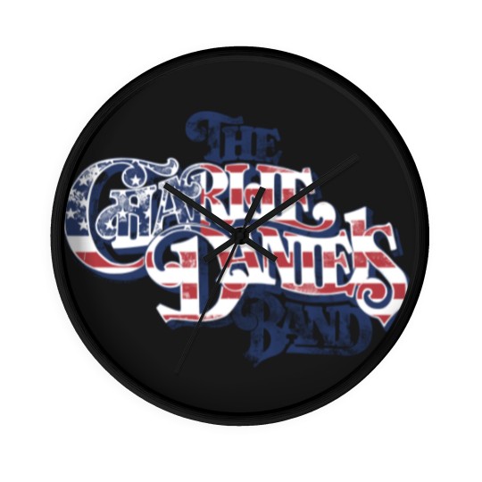 Discover Charlie Daniels Band Men's Wall Clocks | American Flag Star Spangled Logo Gray Graphic Wall Clocks