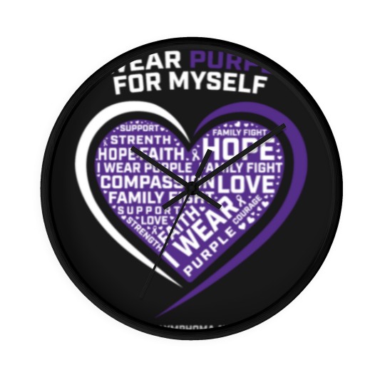 Discover Hodgkin'S Disease Purple Hodgkins Lymphoma Cancer Wall Clocks