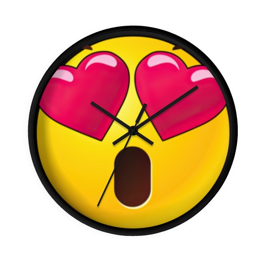 Discover Emoji Heart Eyes Valentines Wall Clocks