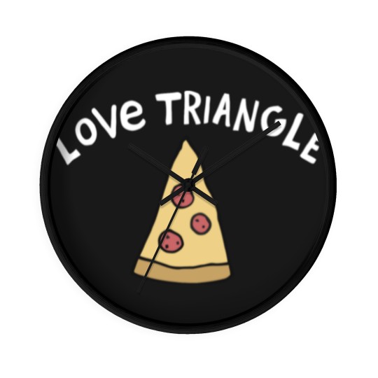 Discover Love Triangle Pizza Crusher Wall Clocks