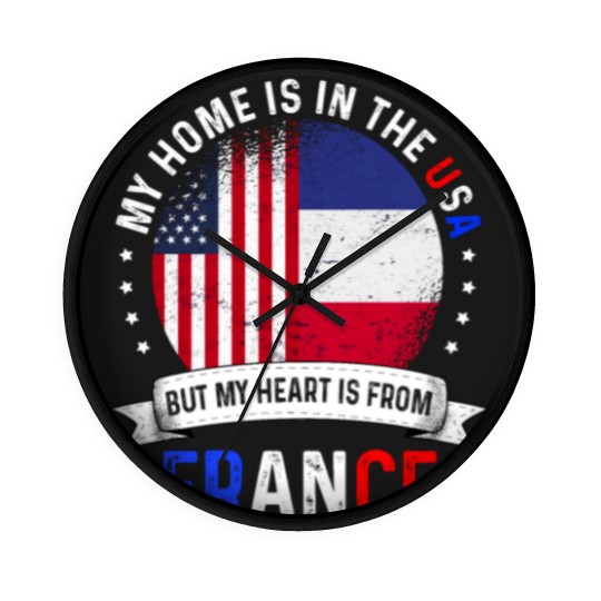 Discover French American Flag French Roots USA Citizen Wall Clocks