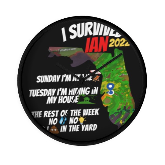 Discover I Survived Hurricane Ian Wall Clocks
