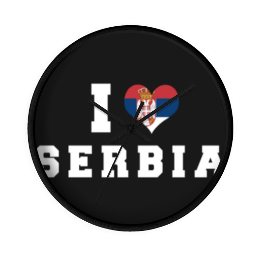 Discover I Love Serbia Republic Heart Flag Wall Clocks