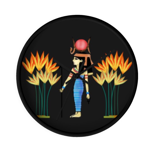 Discover Hathor goddess of love Egypt plant legendary art Wall Clocks