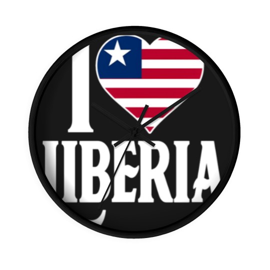 Discover I love Liberia flag Wall Clocks