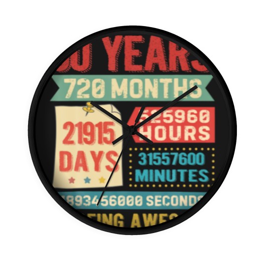 Discover Turning 60 Years Old 60Th Birthday Decorations Bda Wall Clocks