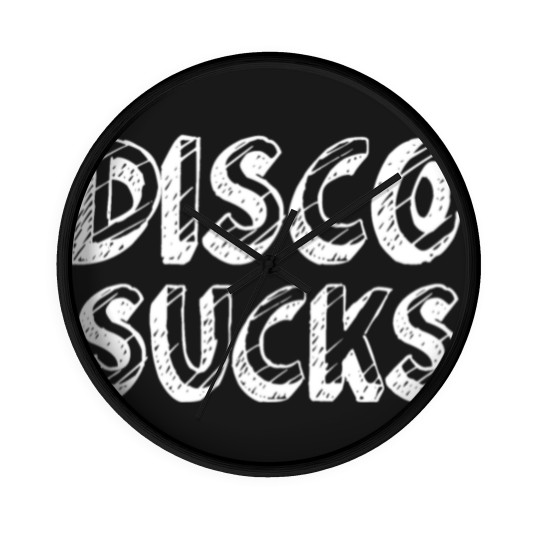 Discover Disco Sucks Wall Clocks