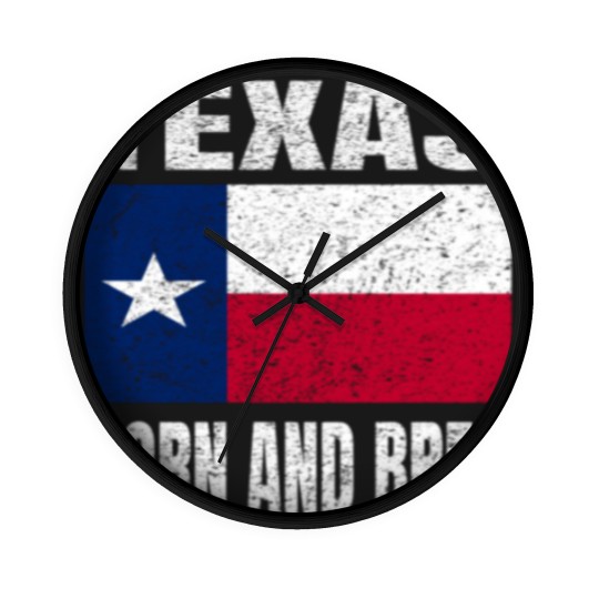 Discover Texas Born And Bred - Vintage Texas State Flag Wall Clocks
