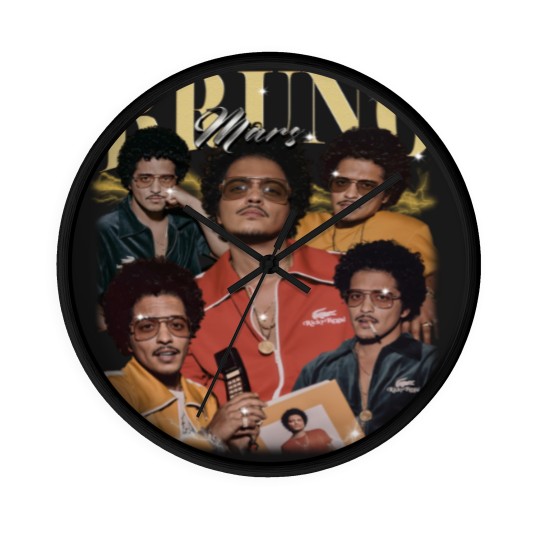 Discover Bruno Mars Music Wall Clocks, Bruno Mars Music Pop Wall Clocks, Bruno Mars Concert 2023 Wall Clocks