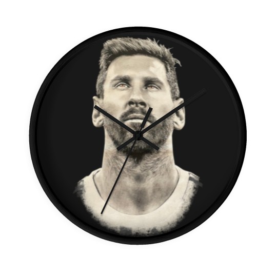 Discover Lionel Messi face Argentina Mens cotton Wall Clocks Qatar 2022