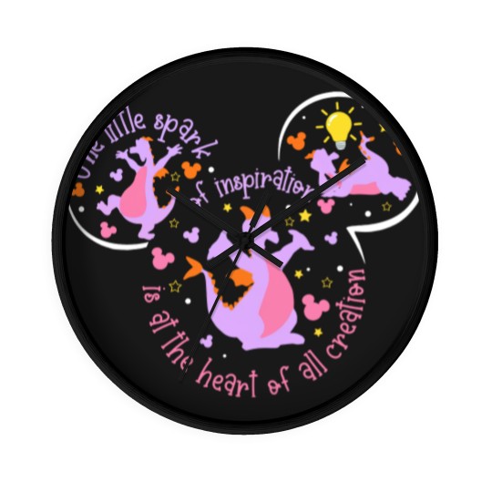 Discover Figment Wall Clocks, One Little Spark Wall Clocks, Purple Dragon Wall Clocks