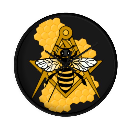Discover Masonic Emblem with Bee and Beehive Wall Clocks