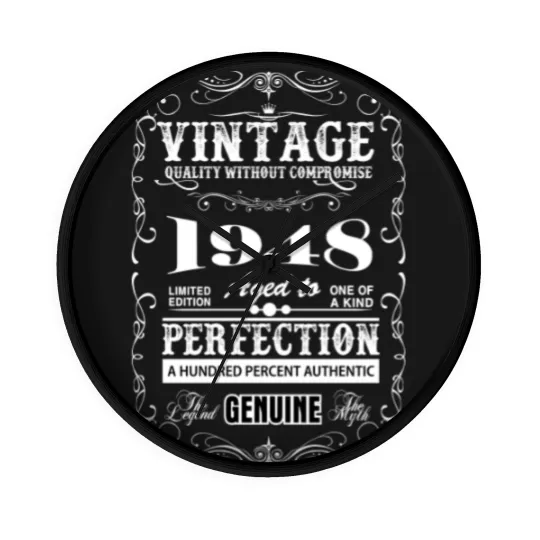 Discover Premium Vintage 1948 Aged To Perfection Wall Clocks
