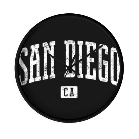 Discover San Diego CA Vintage City - San Diego - Wall Clocks
