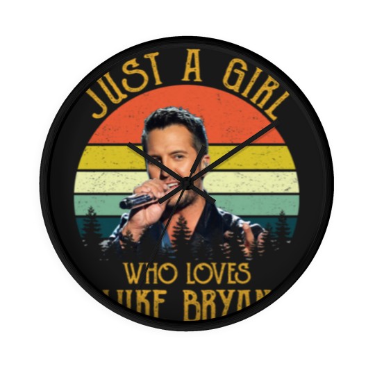 Discover Just A Girl Who Loves Luke Bryan Racerback Wall Clocks