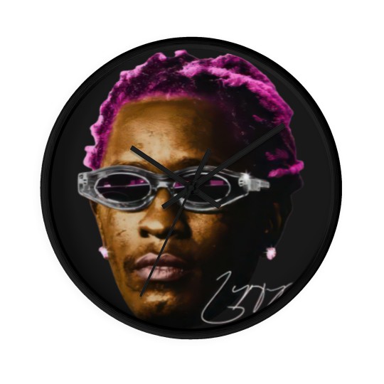 Discover YOUNG THUG Wall Clocks | White Pink Rare Hip Hop Graphic Print