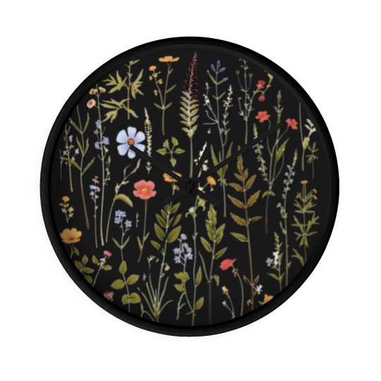 Discover Dried Wildflowers Wall Clocks Boho Style Pressed Wild Flower Wall Clocks