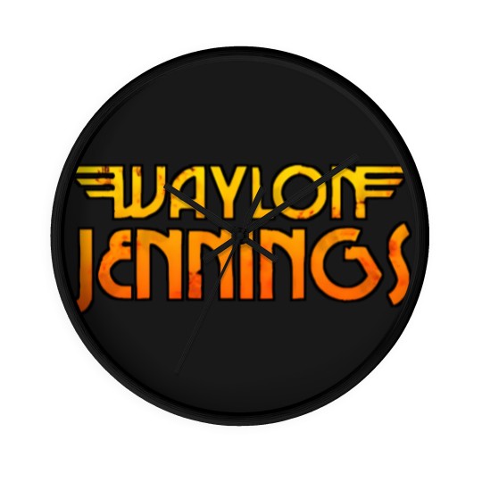Discover Waylon text orange - Waylon Jennings - Wall Clocks