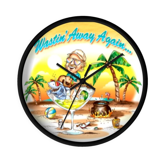 Discover Wastin' Away Again Jimmy Buffett Wall Clocks, Vintage Jimmy Buffett Memorial Wall Clocks
