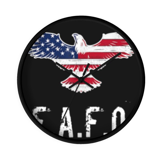 Discover Patriotic American Flag Eagle FAFO / F.A. & F.O. B Zip Wall Clocks