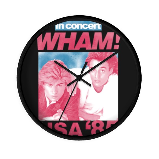 Discover Wham in Concert George Michael and Andrew Ridgeley USA '85 Adult Wall Clocks 80s Graphic Wall Clocks