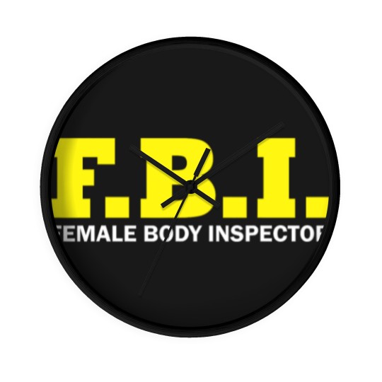 Discover Female Body Inspector Wall Clocks FBI boys costume carnival logo