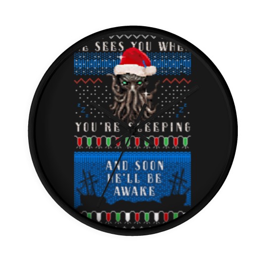 Discover Cthulhu Ugly Christmas  Wall Clocks