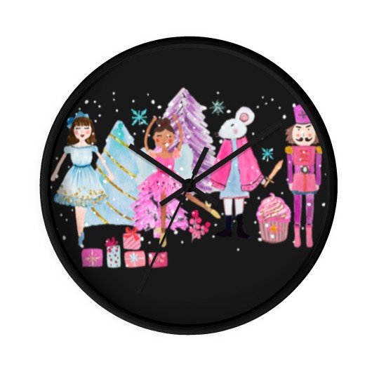 Discover The Nutcracker Ballet Pink Christmas Plum Fairy Vintage Xmas Wall Clocks