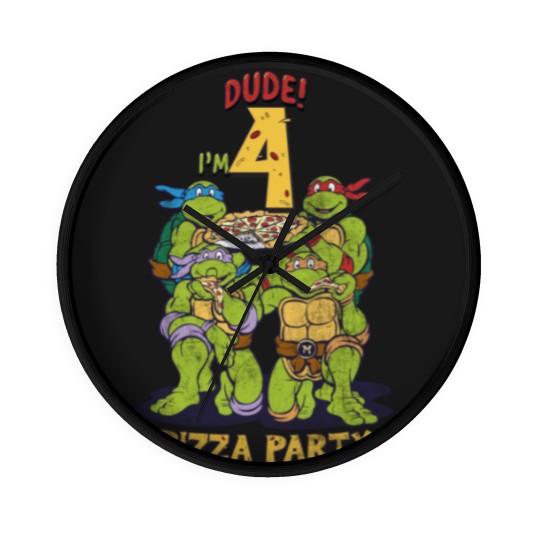 Discover Teenage Mutant Ninja Turtles I'm 4 Dude Pizza Birthday Party | Essential Wall Clocks
