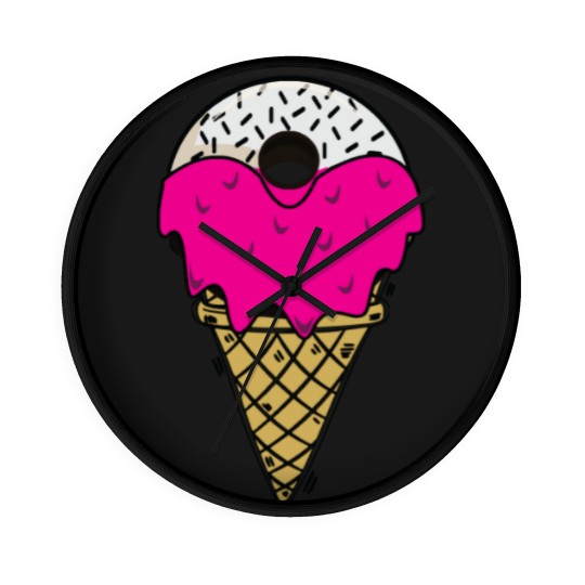 Discover Donut Ice Cream Melting donut ice cream Wall Clocks