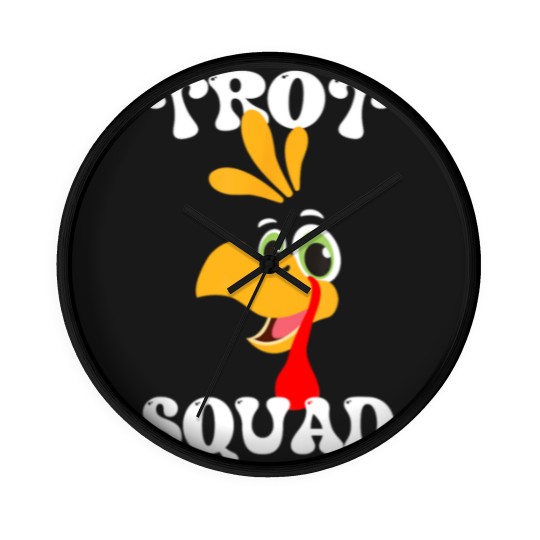 Discover Trot Squad Funny Turkey Trot Matching Thanksgiving 2023 Wall Clocks