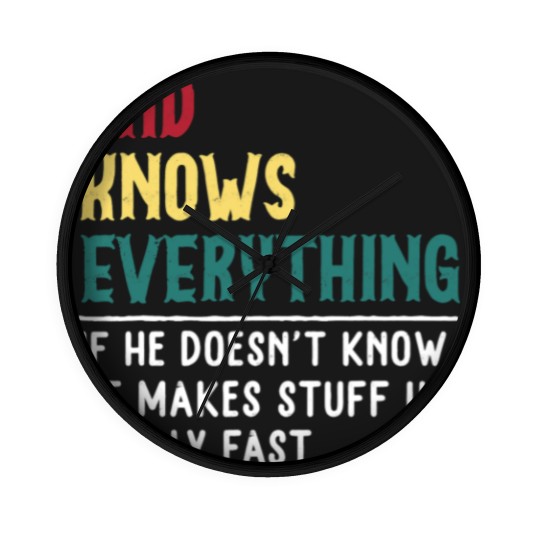 Discover Dad know Everything Fathers day gift for Funny Dad Grandpa Wall Clocks