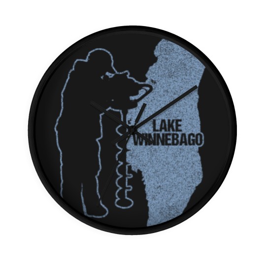 Discover Ice Fishing Lake Winnebago Wisconsin Fisherman Clo Wall Clocks