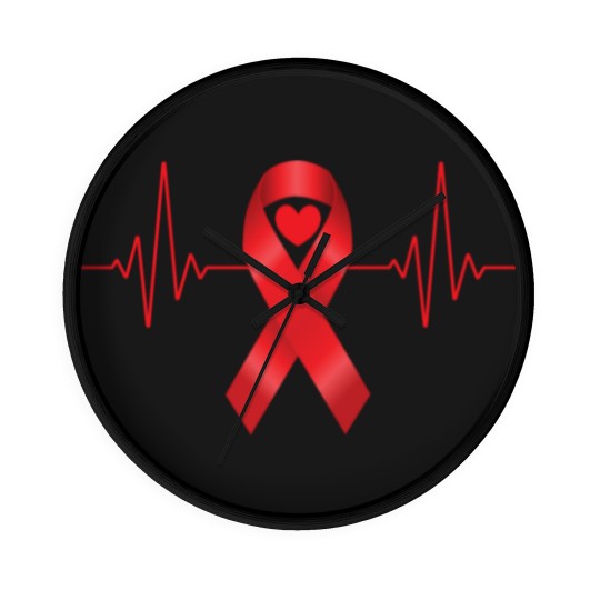 Discover World Aids Day Red Heartbeat Aids Awareness Hiv Wall Clocks