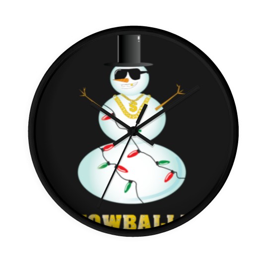 Discover Snowballer Snowman Baller Wall Clocks