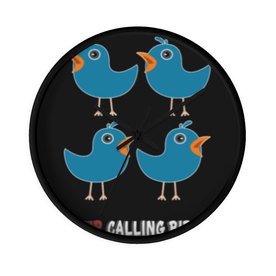 Discover Four Calling Birds Song 12 Days Christmas Wall Clocks
