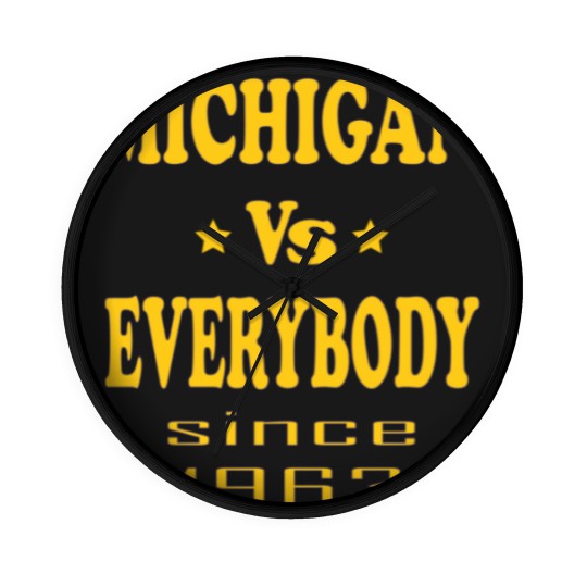 Discover michigan vs everybody Wall Clocks