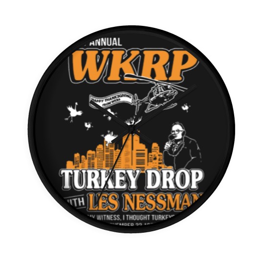 Discover Les Nessman Wall Clocks Funny Thanksgiving Movie Wall Clocks DMN Wall Clocks Black