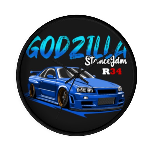 Discover SKYLINE R34 Blue Wall Clocks