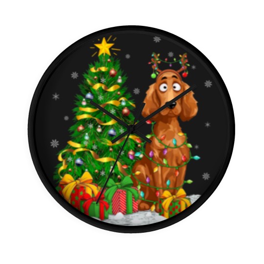 Discover Irish Setter Dog Lover Xmas Lighting Irish Setter Wall Clocks