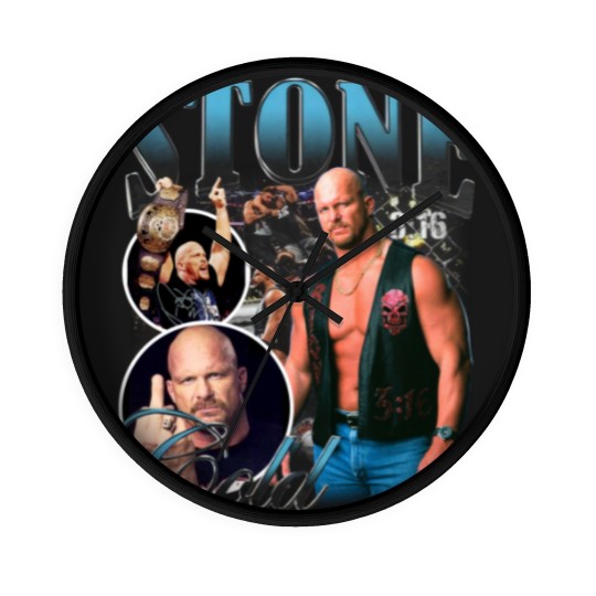 Discover Vintage Bootleg Style Stone Cold Wall Clocks, Steve Austin Wrestling Wall Clocks