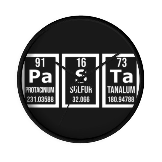 Discover Pasta periodic system Wall Clocks